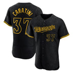 Choea M.Twins #37 Victor Caratini Player Black Snake Skin City Home Limited Elite Stitched Jerseys