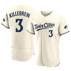 Choea M.Twins #3 Harmon Killebrew Player Cream Home Limited Elite Stitched Jerseys