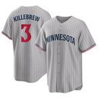 Choea M.Twins #3 Harmon Killebrew Player Gray Game Limited Home Stitched Jerseys