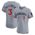 Choea M.Twins #3 Harmon Killebrew Player Gray Home Limited Elite Stitched Jerseys