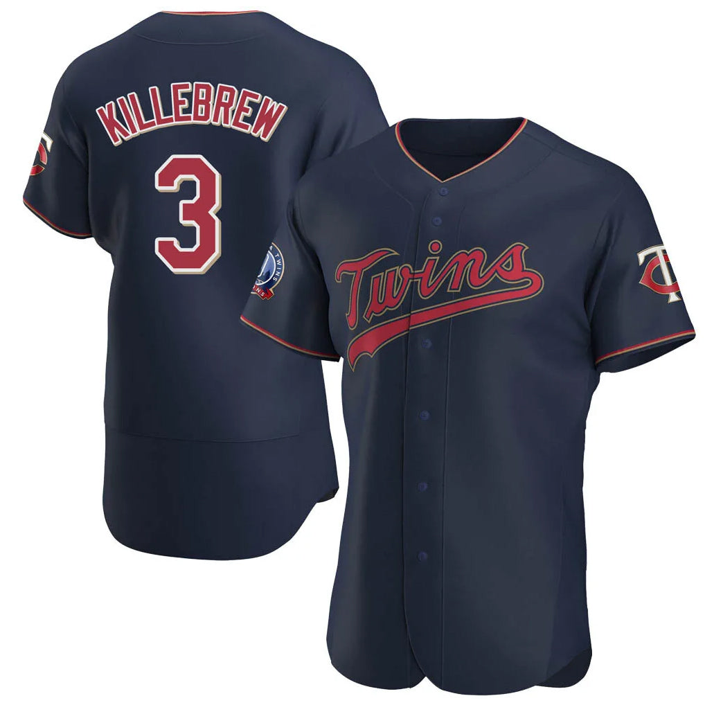 Choea M.Twins #3 Harmon Killebrew Player Navy 60th Home Limited Elite Stitched Jerseys