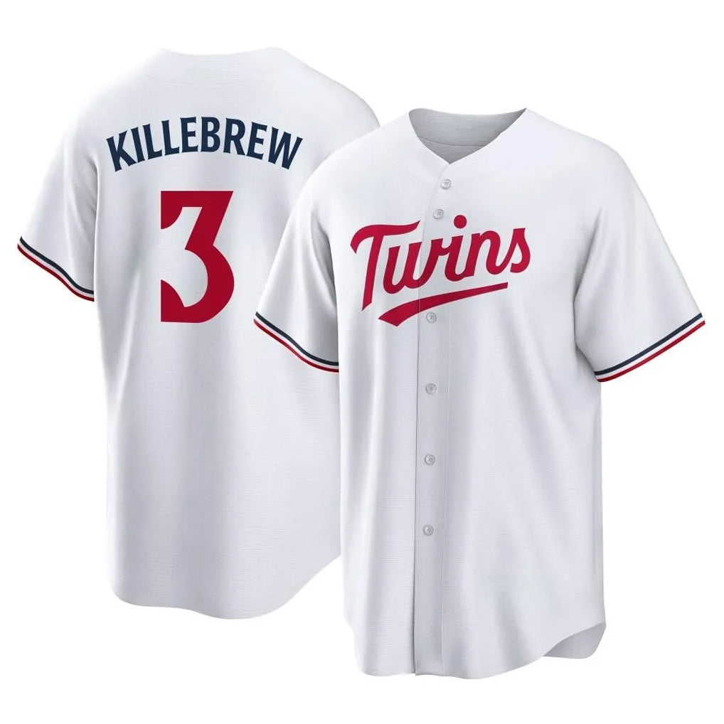 Choea M.Twins #3 Harmon Killebrew Player White Home Game Stitched Jerseys