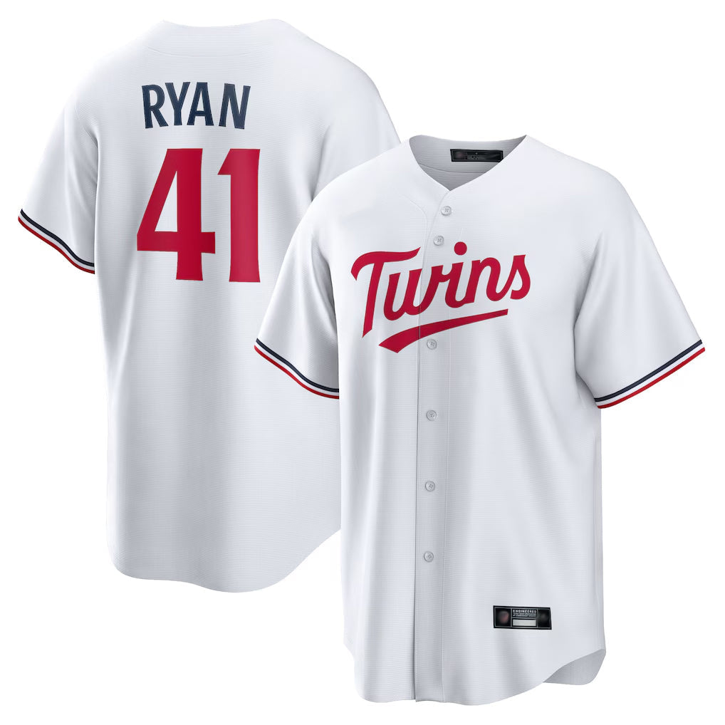 Choea M.Twins #41 Joe Ryan Player White Home Game Stitched Jerseys