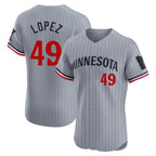 Choea M.Twins #49 Pablo Lopez Player Gray Home Limited Elite Stitched Jerseys