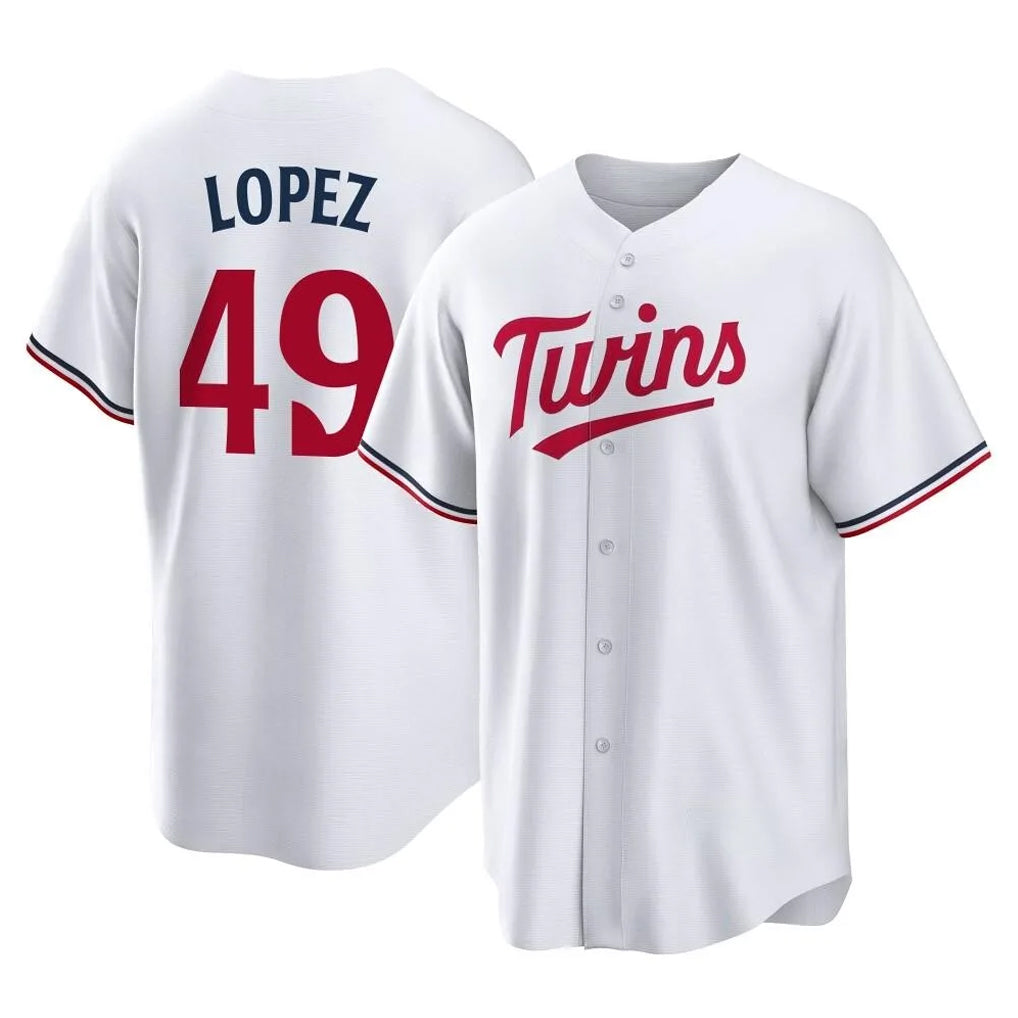 Choea M.Twins #49 Pablo Lopez Player White Home Game Stitched Jerseys