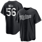 Choea M.Twins #56 Josh Bell Player Black Home Game Stitched Jerseys
