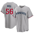 Choea M.Twins #56 Josh Bell Player Gray Game Limited Home Stitched Jerseys