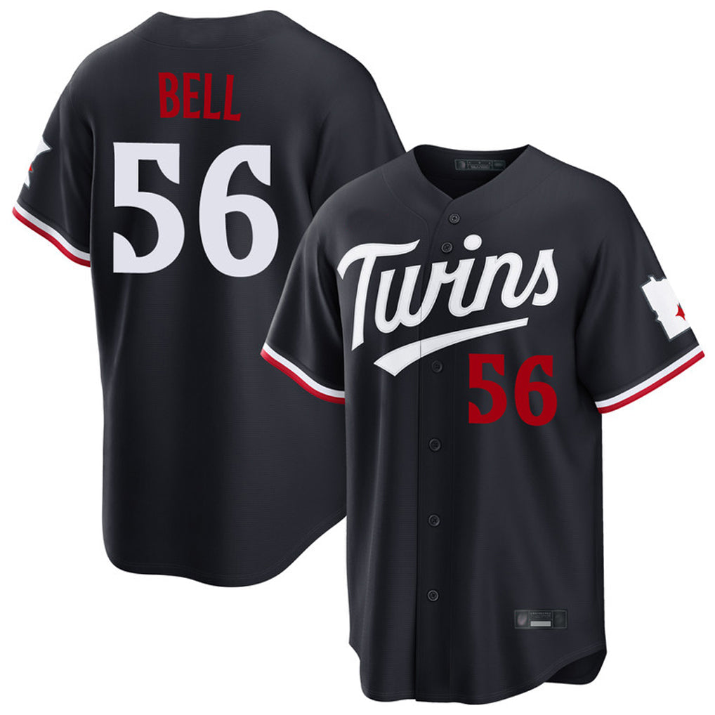 Choea M.Twins #56 Josh Bell Player Navy Home Game Stitched Jerseys