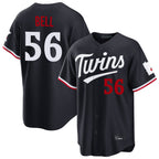 Choea M.Twins #56 Josh Bell Player Navy Home Game Stitched Jerseys