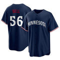 Choea M.Twins #56 Josh Bell Player Navy Replica Alternate Home Stitched Jerseys