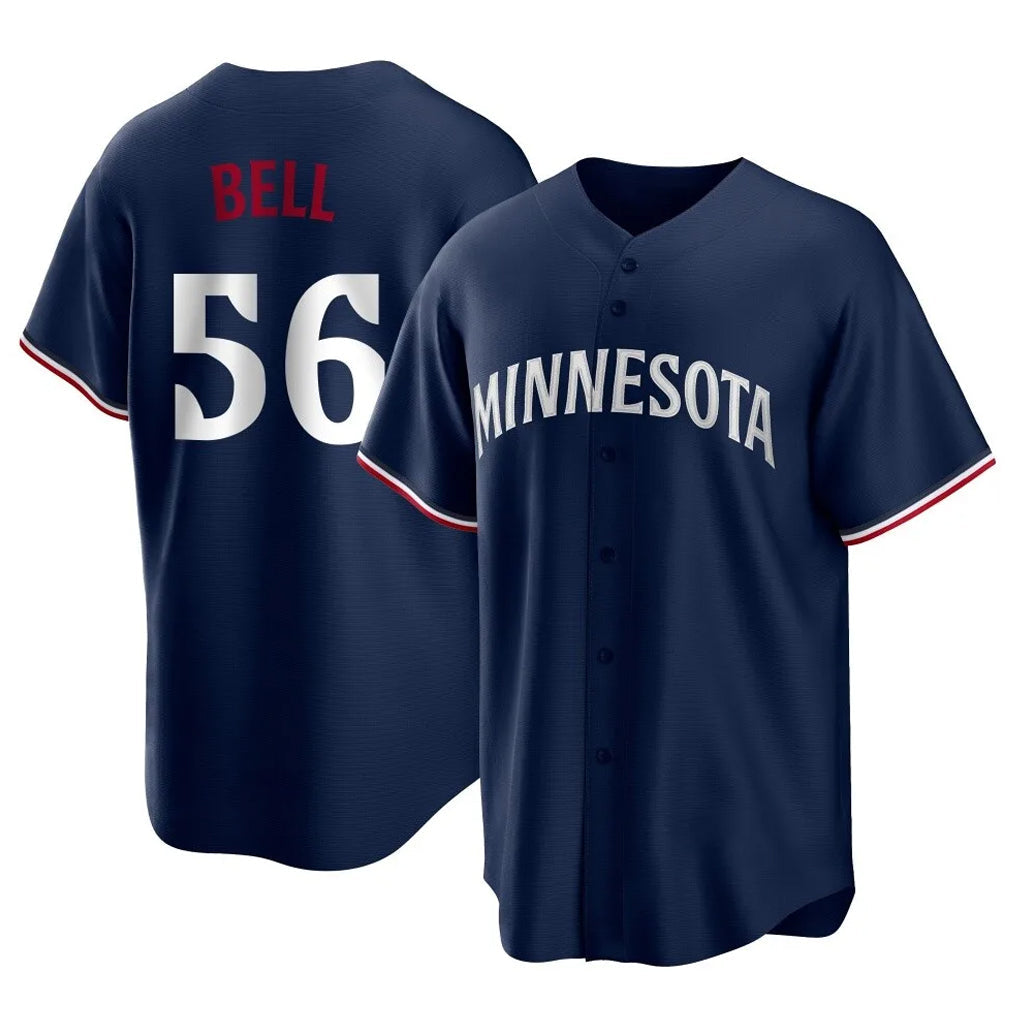 Choea M.Twins #56 Josh Bell Player Navy Replica Alternate Home Stitched Jerseys