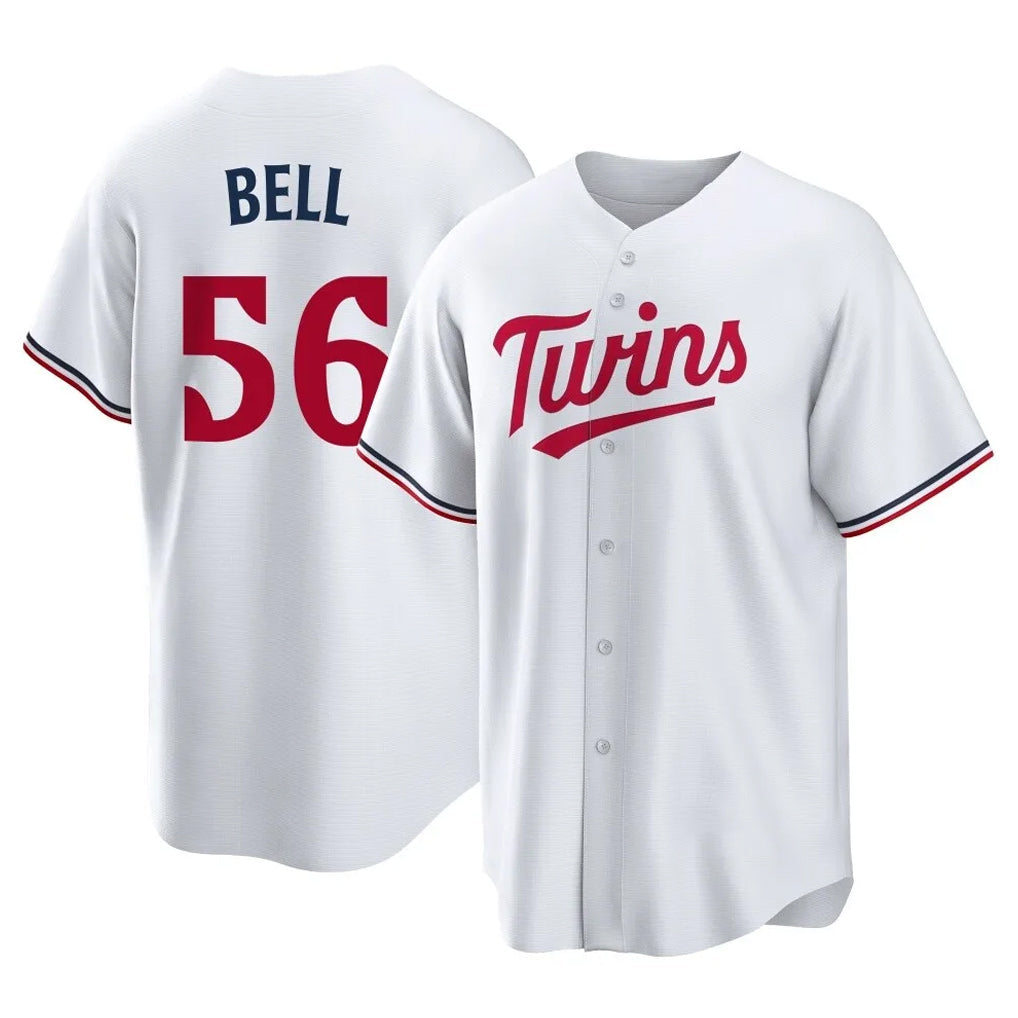 Choea M.Twins #56 Josh Bell Player White Home Game Stitched Jerseys