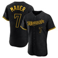 Choea M.Twins #7 Joe Mauer Player Black Snake Skin City Home Limited Elite Stitched Jerseys