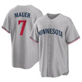 Choea M.Twins #7 Joe Mauer Player Gray Game Limited Home Stitched Jerseys