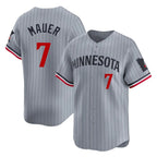 Choea M.Twins #7 Joe Mauer Player Gray Home Limited Stitched Jerseys
