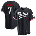 Choea M.Twins #7 Joe Mauer Player Navy Home Game Stitched Jerseys