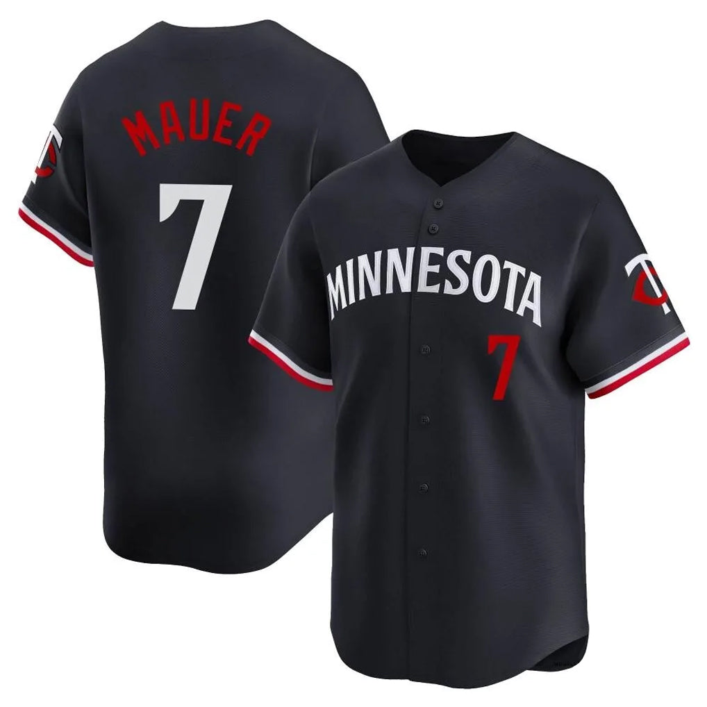 Choea M.Twins #7 Joe Mauer Player Navy Home Limited Stitched Jerseys