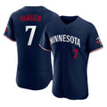 Choea M.Twins #7 Joe Mauer Player Navy Replica Home Limited Elite Stitched Jerseys