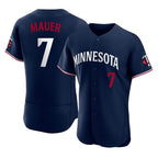 Choea M.Twins #7 Joe Mauer Player Navy Replica Home Limited Elite Stitched Jerseys