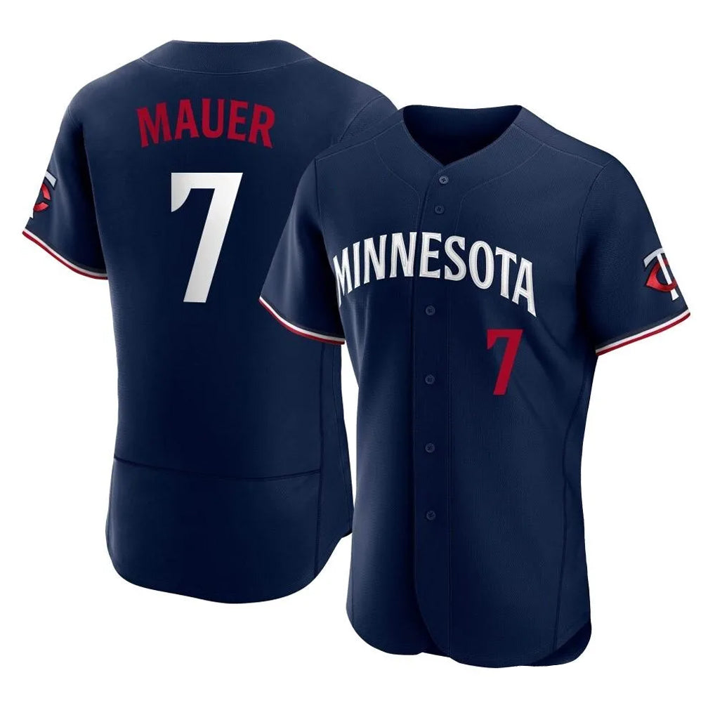 Choea M.Twins #7 Joe Mauer Player Navy Replica Home Limited Elite Stitched Jerseys