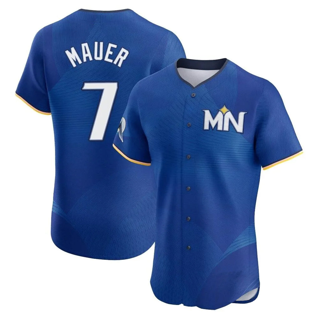 Choea M.Twins #7 Joe Mauer Player Royal City Connect Limited Elite Home Stitched Jerseys