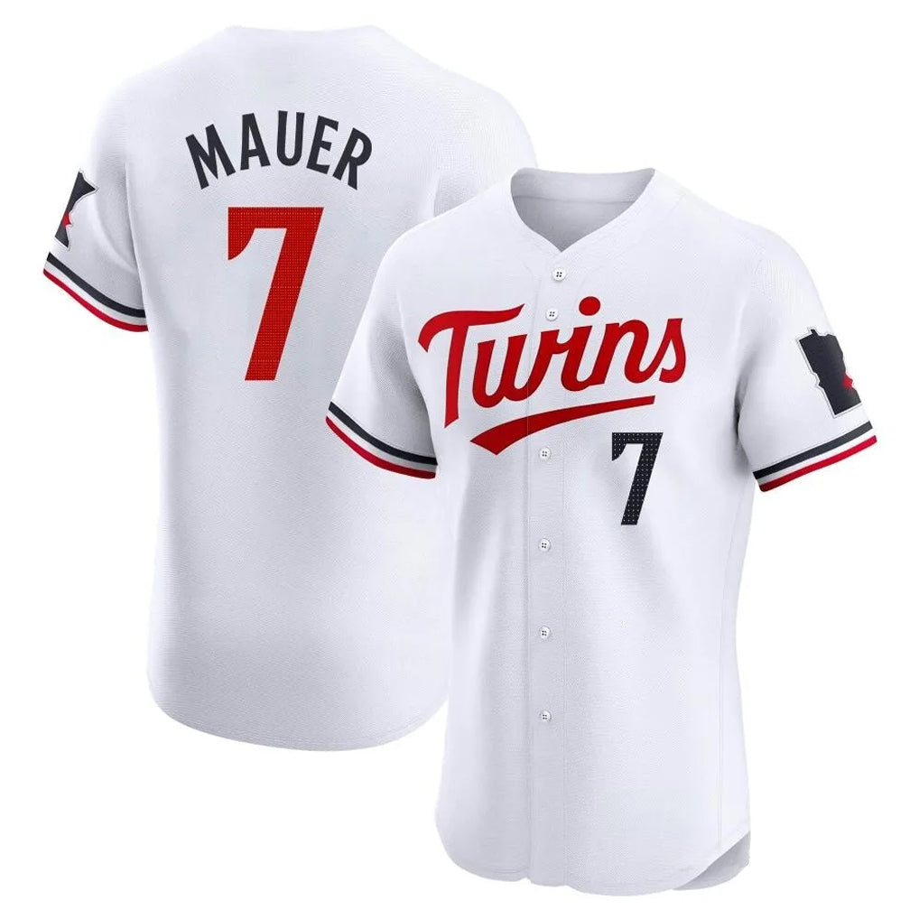 Choea M.Twins #7 Joe Mauer Player White Home Limited Elite Stitched Jerseys
