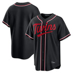 Choea Minnesota Twins Blank Player Black Fashion Out Home Limited Stitched Jerseys
