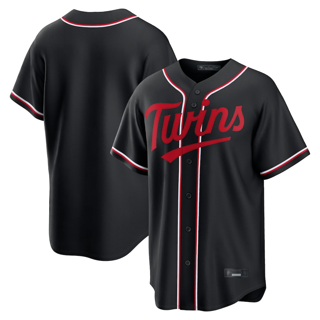 Choea Minnesota Twins Blank Player Black Fashion Out Home Limited Stitched Jerseys