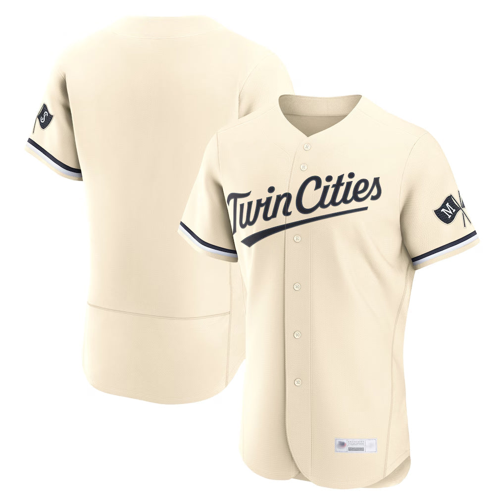 Choea Minnesota Twins Blank Player Cream Home Limited Elite Stitched Jerseys