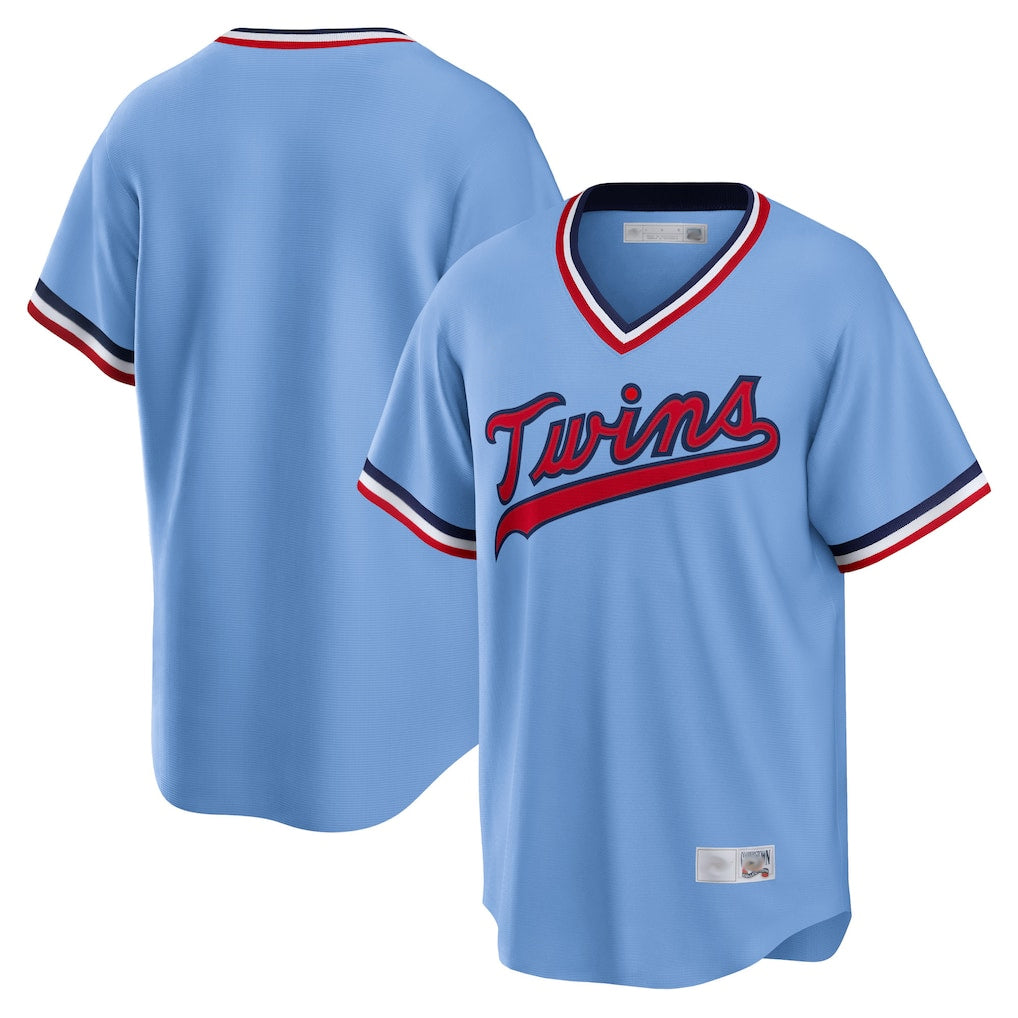 Choea Minnesota Twins Blank Player Light Blue Road Cooperstown Collection T-shirt Stitched Jerseys