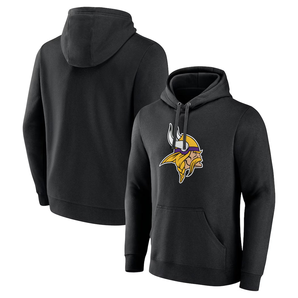 Choea MN.Vikings Black LOGO Pullover Hoodies Limited Game Blank Player Stitched Jerseys