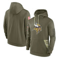 Choea MN.Vikings Olive Salute to Service Pullover Hoodies Blank Player Stitched Jerseys