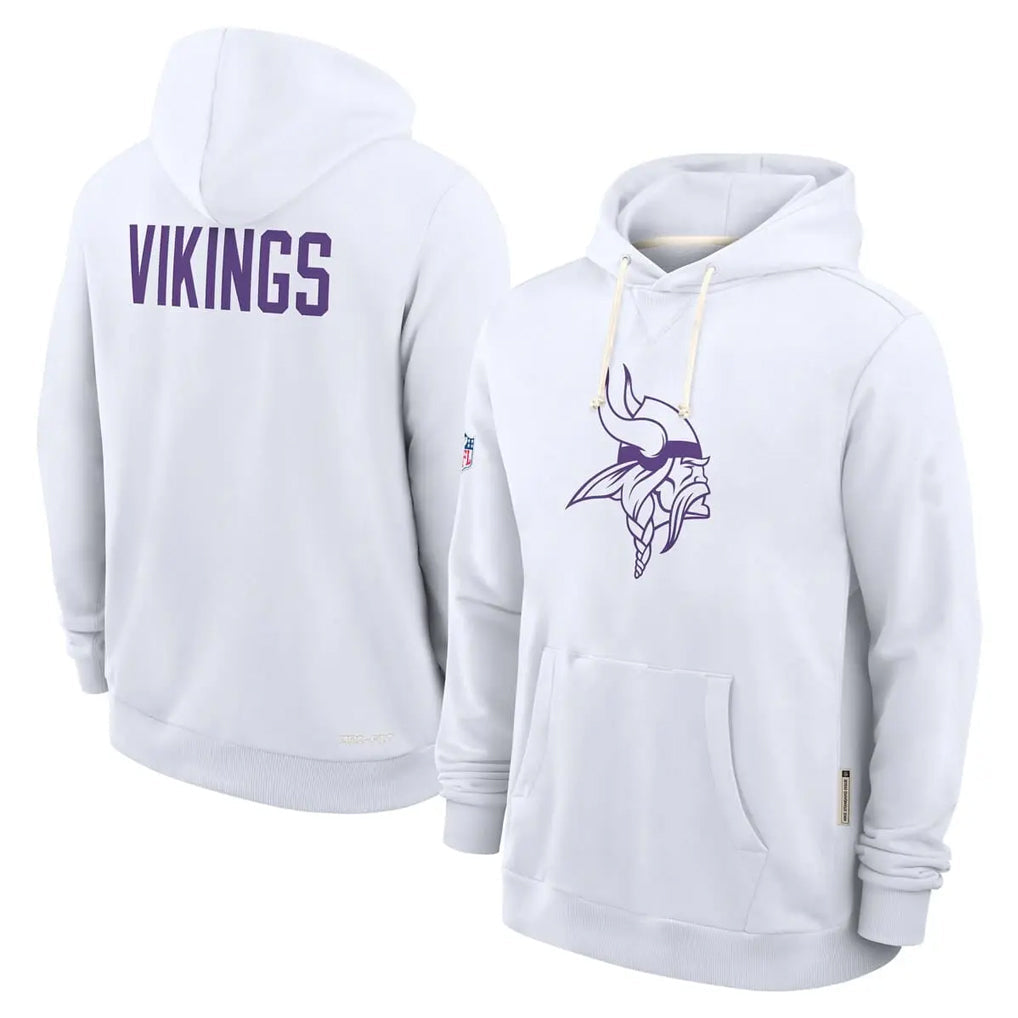 Choea MN.Vikings White LOGO Pullover Hoodies Home Game Blank Player Stitched Jerseys