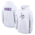 Choea MN.Vikings White LOGO Pullover Hoodies Home Game Blank Player Stitched Jerseys