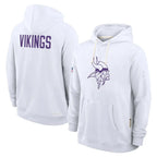 Choea MN.Vikings White LOGO Pullover Hoodies Home Game Blank Player Stitched Jerseys