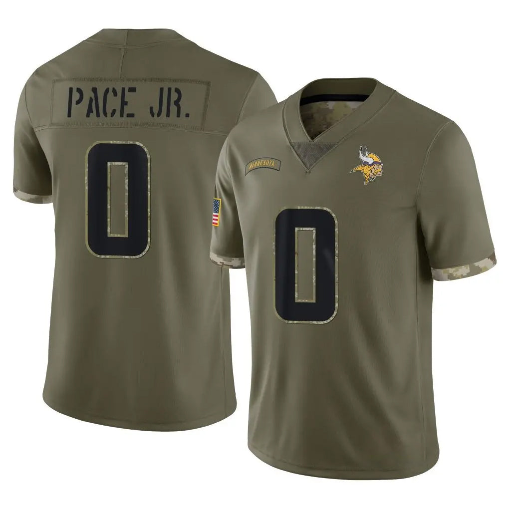 Choea MN.Vikings #0 Ivan Pace Jr. Player Olive Salute To Service Limited Stitched Jerseys
