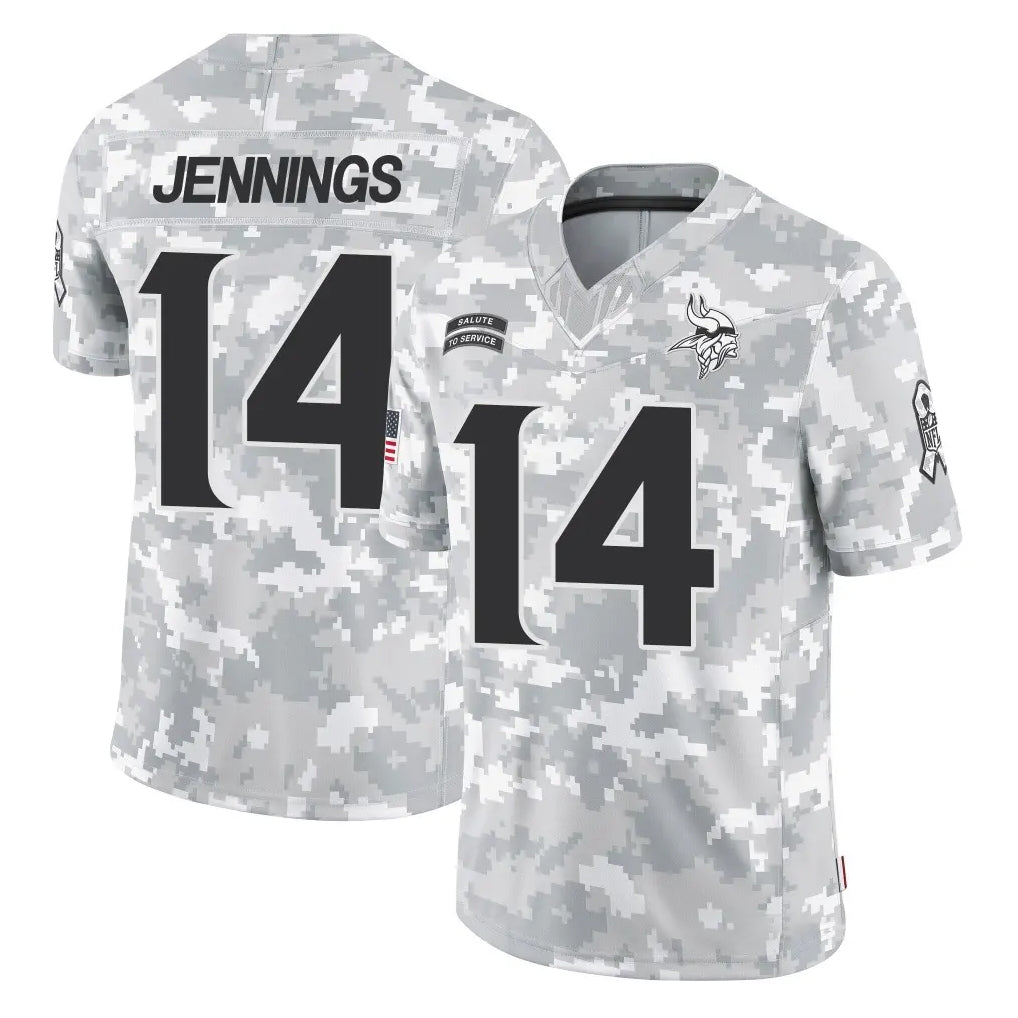 Choea MN.Vikings #14 Jauan Jennings Player Arctic Camo Salute To Service Limited Game Stitched Jerseys