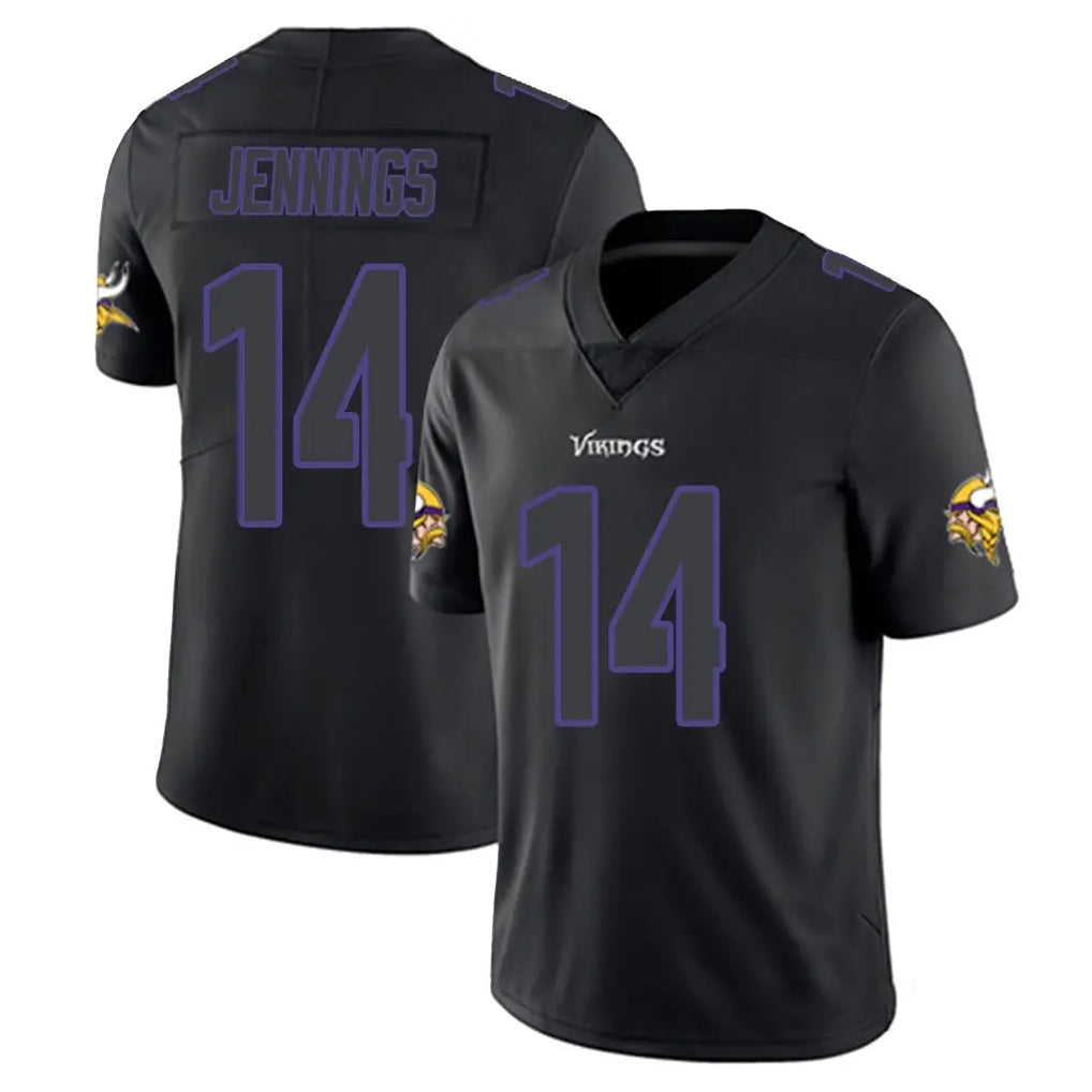 Choea MN.Vikings #14 Jauan Jennings Player Black Impact LImited Home Game Stitched Jerseys