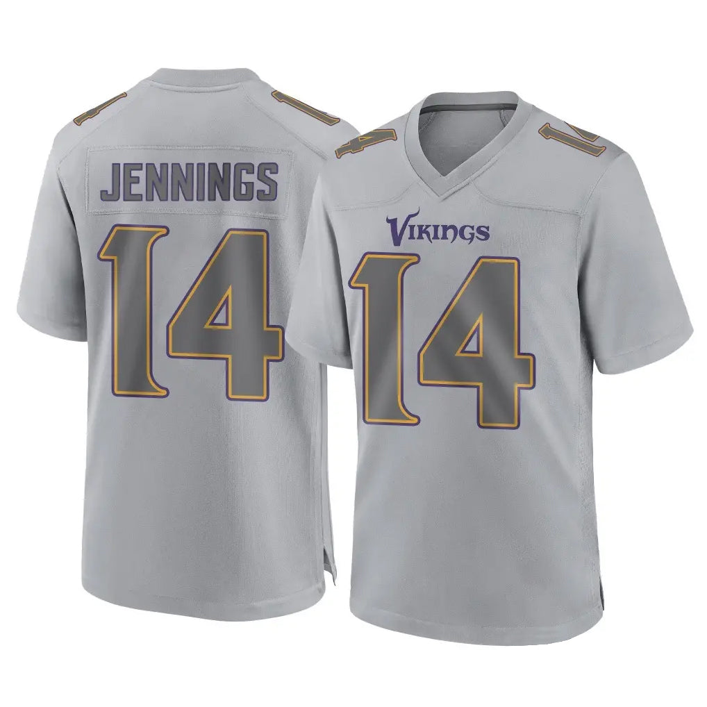 Choea MN.Vikings #14 Jauan Jennings Player Gray Atmosphere Fashion Home Game Stitched Jerseys