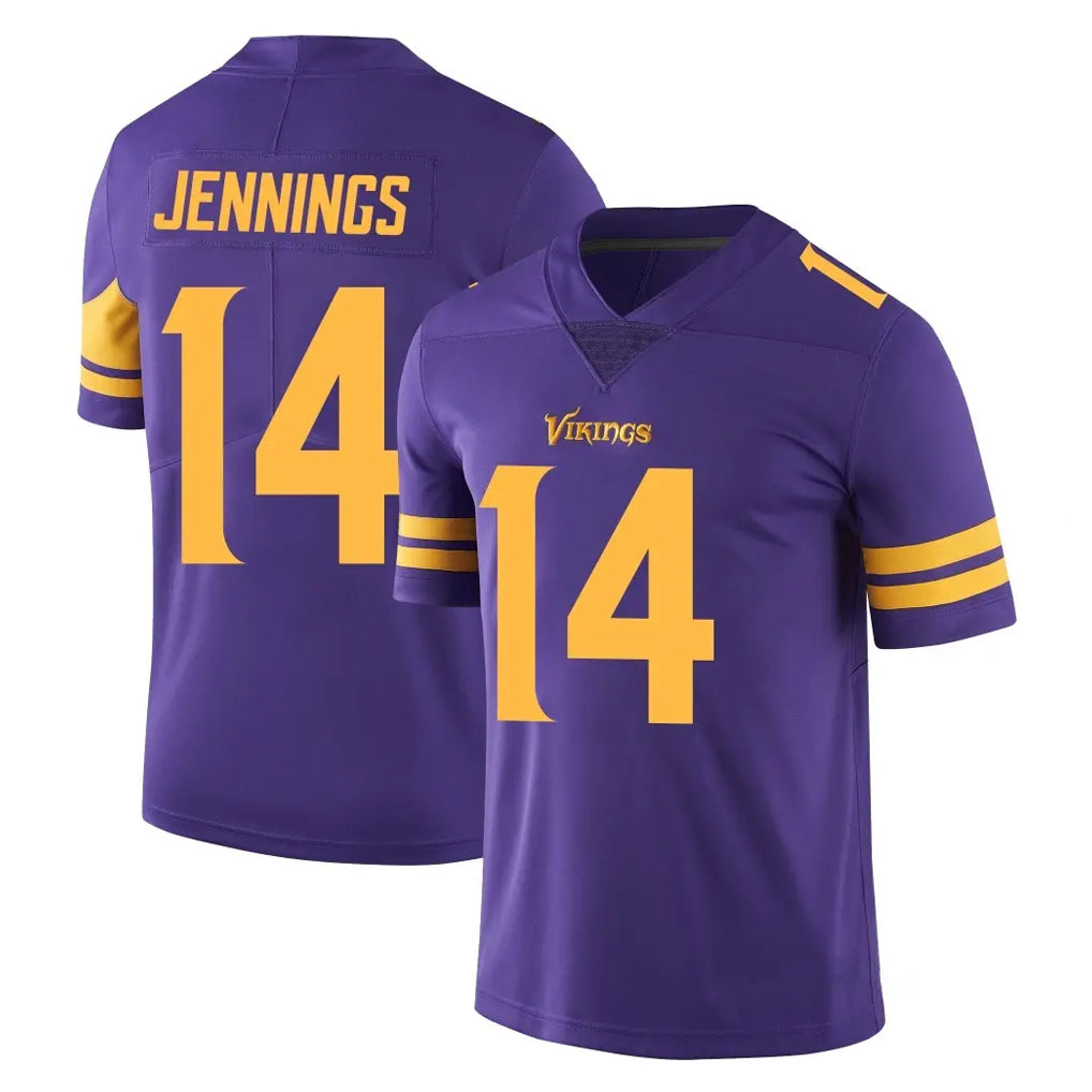 Choea MN.Vikings #14 Jauan Jennings Player Purple Limited Color Rush Home Game Stitched Jerseys