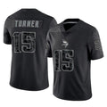 Choea MN.Vikings #15 Dallas Turner Player Black Reflective LImited Home Game Stitched Jerseys