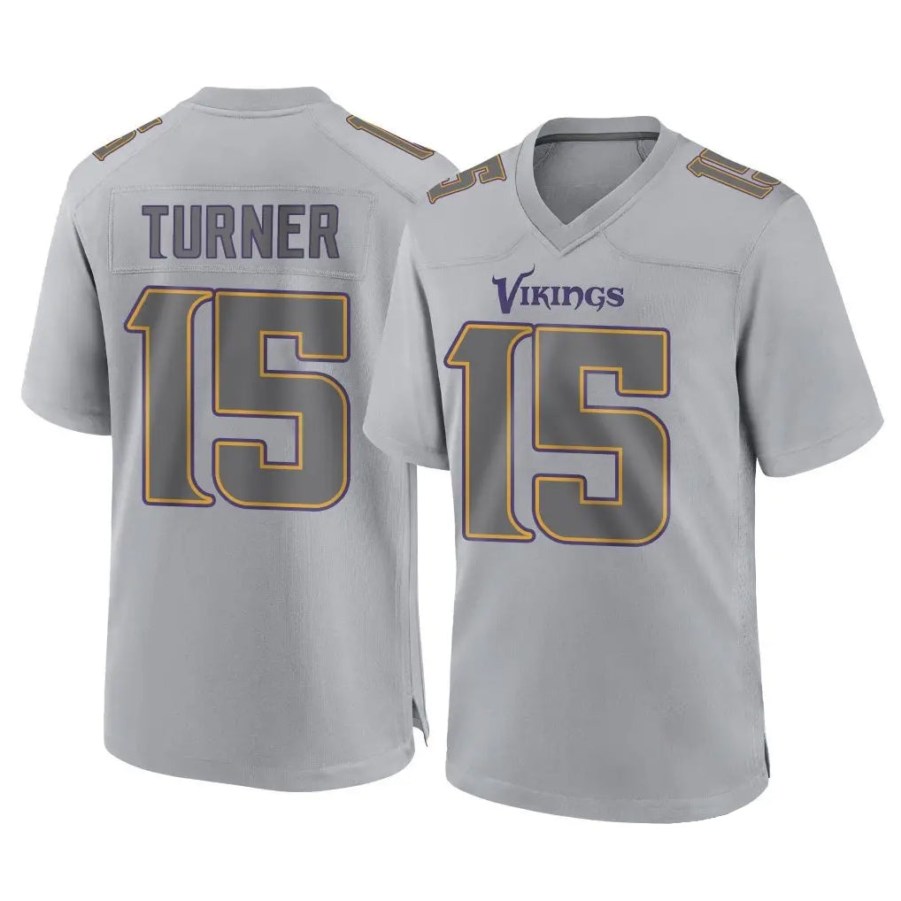 Choea MN.Vikings #15 Dallas Turner Player Gray Atmosphere Fashion Home Game Stitched Jerseys