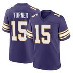 Choea MN.Vikings #15 Dallas Turner Player Purple Classic Home Game Stitched Jerseys