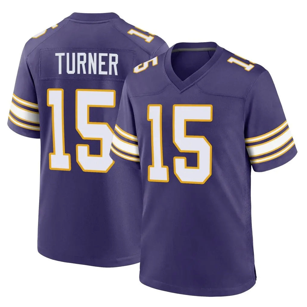 Choea MN.Vikings #15 Dallas Turner Player Purple Classic Home Game Stitched Jerseys
