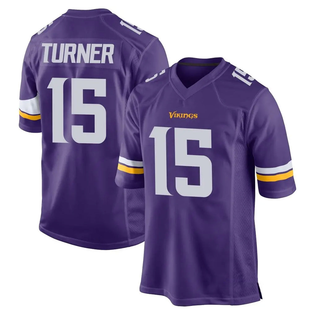 Choea MN.Vikings #15 Dallas Turner Player Purple Home Game Stitched Jerseys