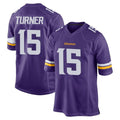 Choea MN.Vikings #15 Dallas Turner Player Purple Home Game Stitched Jerseys