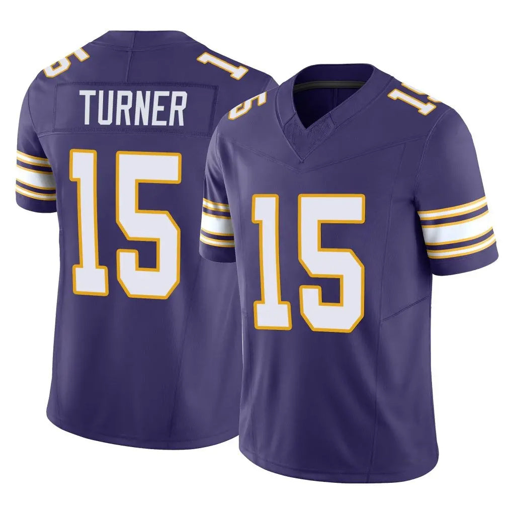 Choea MN.Vikings #15 Dallas Turner Player Purple Limited Classic Vapor F.U.S.E. Home Game Stitched Jerseys