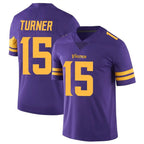 Choea MN.Vikings #15 Dallas Turner Player Purple Limited Color Rush Home Game Stitched Jerseys