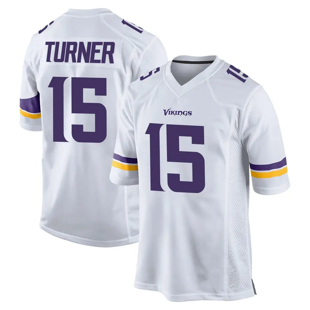 Choea MN.Vikings #15 Dallas Turner Player White Home Game Stitched Jerseys