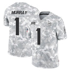 Choea MN.Vikings #1 Kyler Murray Player Arctic Camo Salute To Service Limited Game Stitched Jerseys